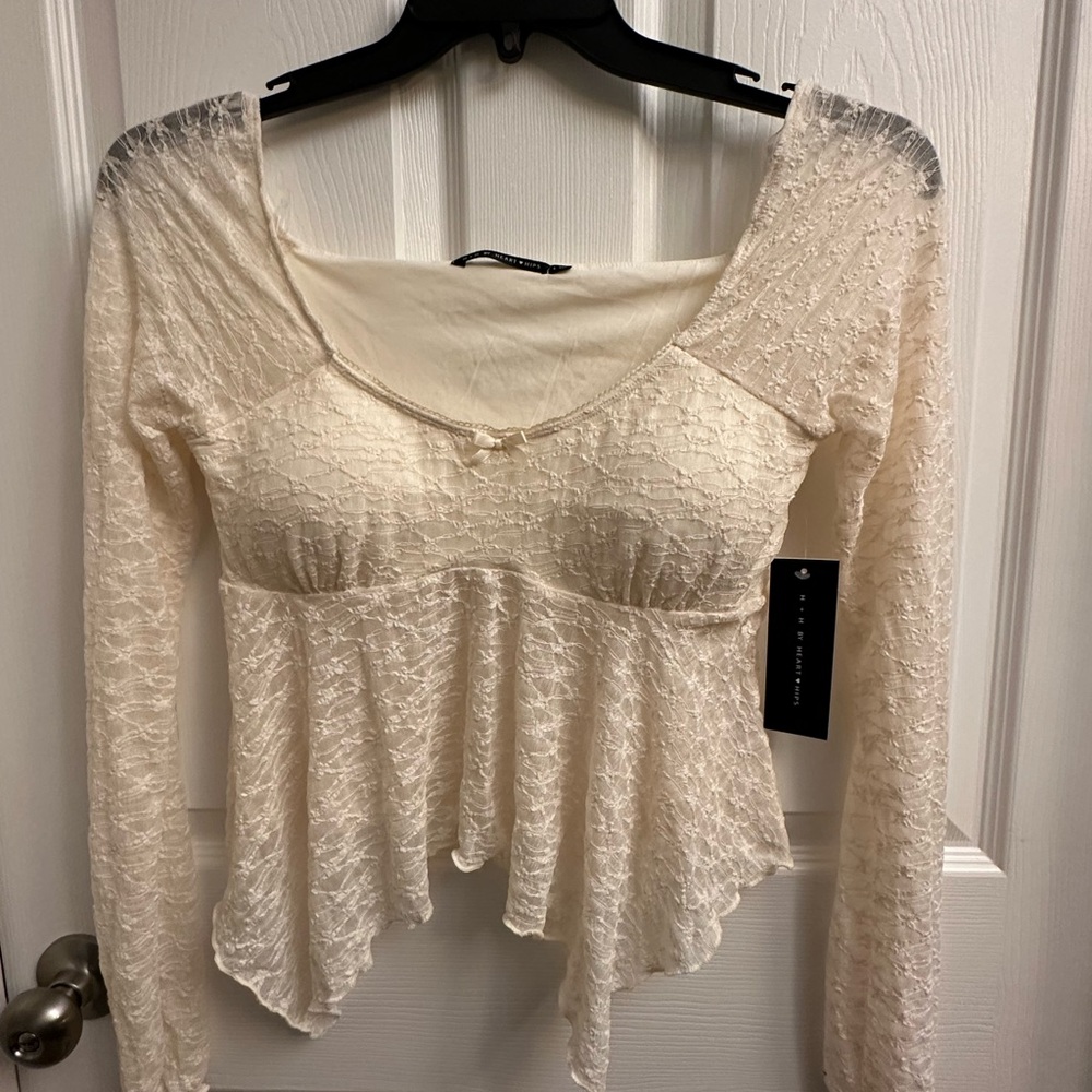 Heart Hips Cream Lace Blouse